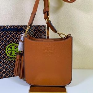 Tory Burch Thea Mini Web Shoulder Bag (Classic Tan)